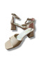 Beige Women's Sandals – Ankle Buckle, Closed Back, Thick Heel - 4