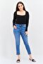 Women Skinny Fit Washed Stretchable Jeans, Blue - 4