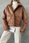 Fur Collar Coat - Camel - 4