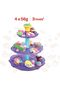 Brand Dough Creation Cup Cake Tower - Educational Playdough for Kids with Cutters Tools - N - 6