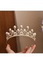 Birthday/Party/Henna/Wedding Crown with Stylish Stones and Pearls - 2