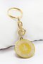 Gold Colored Moon Star Steel Double Sided Ayetel Kursi Allah Word Felak Nas Ihlas Keychain