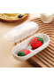 Premium Children's Bpa Free Silicone Handle with Strawberry Figure Stainless Steel Tip Fork-Spoon Set 9+ Months - 3
