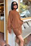 Brown Openwork Detailed Turtleneck Knitwear Set 10256 R1-I-K1 - 2