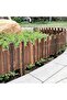 FFD Wooden Garden Fence Border Panels – 120x30cm Carbonized Wood Picket Edging, Interlocking Fence