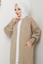 Women's Sleeve Buttoned Shawl Collar Steel Knitted Sweater Cardigan - 7