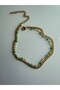 Steel Gold Double Row Colored Bead Anklet -Does Not Darken-