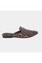 Tazeen Embroidered Mule – Genuine Leather, Handcrafted with crystals, cushioned – Black & Gold