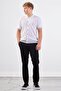 White Polo Buttoned Ribbed Short Sleeve Slim Fit Men's Knitwear - 2