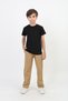 Unisex Waist Ribbed Taba Beige Canvas School Pants - 6