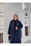 Women's Button Detailed Belted Long Wide Cut Trench Coat - 7
