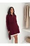 Polo Neck Hair Braided Line Detailed Knitwear Skirt Suit - 6