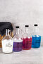 Set of 4 Glass Detergent Dispensers Colors & Liquid & Softener & Blacks Detergent Bottle 1500 ml - 4