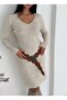 V Neck Twill Knitwear Dress