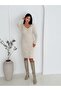 V Neck Twill Knitwear Dress - 4
