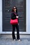 Women's Water Resistant Fabric 5 Compartment Cross Strap Red School Travel and Shoulder Bag - 3
