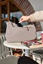 Women's Water Resistant Fabric 5 Compartment Cross Strap Mink School Travel and Shoulder Bag - 5