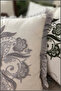 Beauty Flowers Punch Embroidered Patterned Linen Cushion Cover - 3