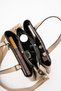 Women's 4 Compartment Simple Stylish Shoulder and Hand Bag with Gold Accessories - 7