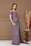 Glitter Fabric Evening Dress with Underwire Detail - Lila - 8