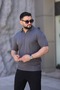 Zippered Polo Neck Knitwear T-Shirt