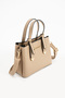 Women's 4 Compartment Simple Stylish Shoulder and Hand Bag with Gold Accessories - 5