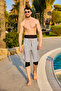 Gray Men's Shorts Reflective Detail with Inner Leggings Upf50+ Protection S2505-1 - 2
