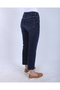 Women's Navy Blue Cut Leg Boy Fit Jean Jeans - 8