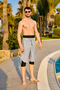 Gray Men's Shorts Reflective Detail with Inner Leggings Upf50+ Protection S2505-1 - 4