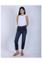 Women's Navy Blue Cut Leg Boy Fit Jean Jeans - 2