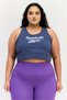 Women Brand Logo Non Padded Sports Bra, Faded Navy