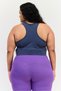 Women Brand Logo Non Padded Sports Bra, Faded Navy - 3