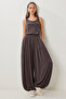 Strappy Draped Modal Jumpsuit Lub0153 Brown - 4