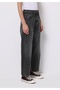 Loose Fit Low Waist Narrow Leg Women's Black Jean Pants - 4