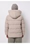 Regular Fit Hooded Zippered Lined Water Resistant Women's Beige Coat - 2