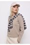 Regular Fit Round Neck Plain Women's Beige Long Sleeve T-Shirt