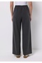 Regular Fit High Waist Wide Leg Women's Anthracite Trousers - 2