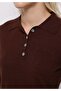 Slim Fit Polo Neck Plain Women's Brown Sweater - 4
