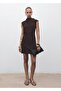 Drawstring Draped Neckline Dress - 2