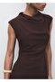 Drawstring Draped Neckline Dress - 7