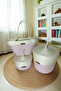 3-Piece Mother Baby Set – Bag + 1 Large 1 Small Covered Organizer – White Pink - 6