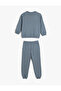 Long Sleeve Crew Neck Hooded Cotton Tracksuit Set - 2