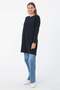 Navy Blue-Basic Cotton Single Jersey Sweat Tunic - 3
