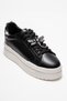 Laren Black Skin Genuine Leather Buckle Women's Casual Sports Shoes - 3