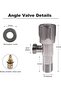 Angle Valve with Teflon tape, Ergonomic Handle, 1/2 inch Outlet Angle Valve - 3