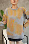 Round Crew Neck Long Sleeve Knitted Bowknot Jacquard Pattern Winter Stylish Knitwear Sweater - 4