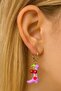 Gold Color Boots and Cherry Figured Earrings (Pair)