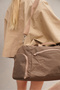 Lorenza Sterling Mink Crinkle Fabric Sports and Travel Bag with Shoe Compartment, Front Pocket and Waterproof Shoulder Strap - 3