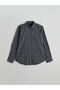 Regular Fit Long Sleeve Plaid Poplin Men's Shirt - 5