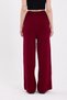 Burgundy High Waist Knitwear Palazzo Women's Trousers 2251 - 5